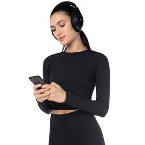 NWT Kyodan Black Solstice Ribbed Resistance Long Sleeve Top Women's Size XL